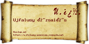 Ujfalusy Ézsaiás névjegykártya